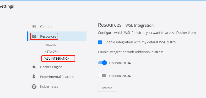 Configure which WSL 2 distros you want to access Docker from