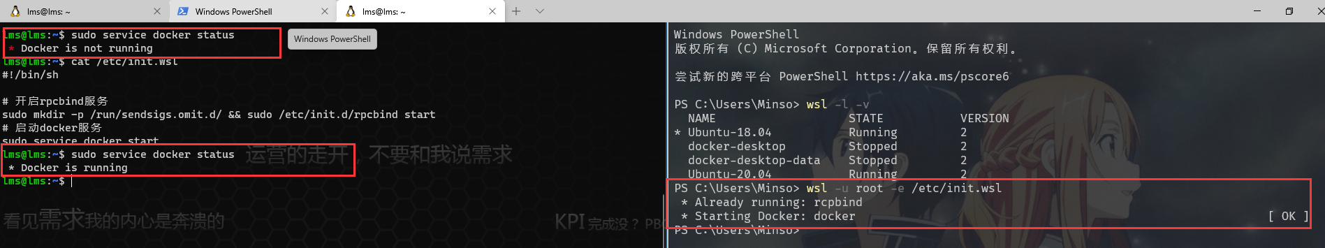 powershell 调用 wsl内部脚本